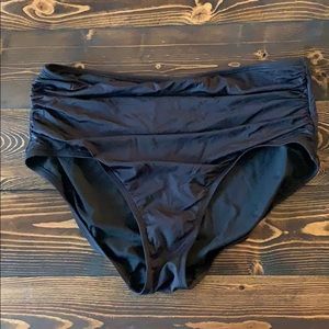 Ruched high waisted bikini bottom